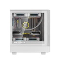 Darkflash DB330M M-ATX Fornt & Left Side Tempered Glass Panel Case With 3 ARGB Fans - White