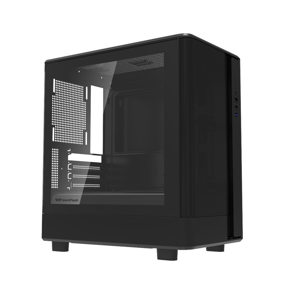 Darkflash DB330M M-ATX Fornt & Left Side Tempered Glass Panel Case With 3 ARGB Fans - Black