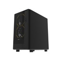 Darkflash DB330M M-ATX Fornt & Left Side Tempered Glass Panel Case With 3 ARGB Fans - Black