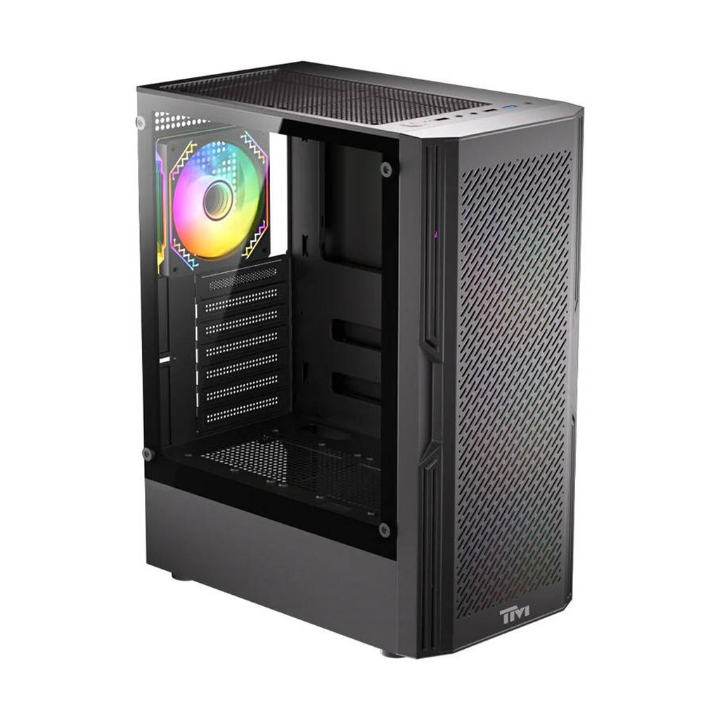 Twisted Minds Phantom II Series ATX Mid Tower Gaming Case - Black (4 ARGB Fans Included)