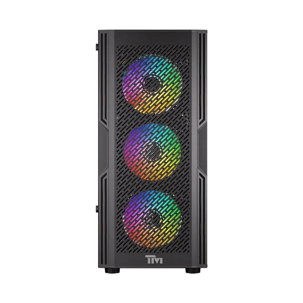 Twisted Minds Phantom II Series ATX Mid Tower Gaming Case - Black (4 ARGB Fans Included)