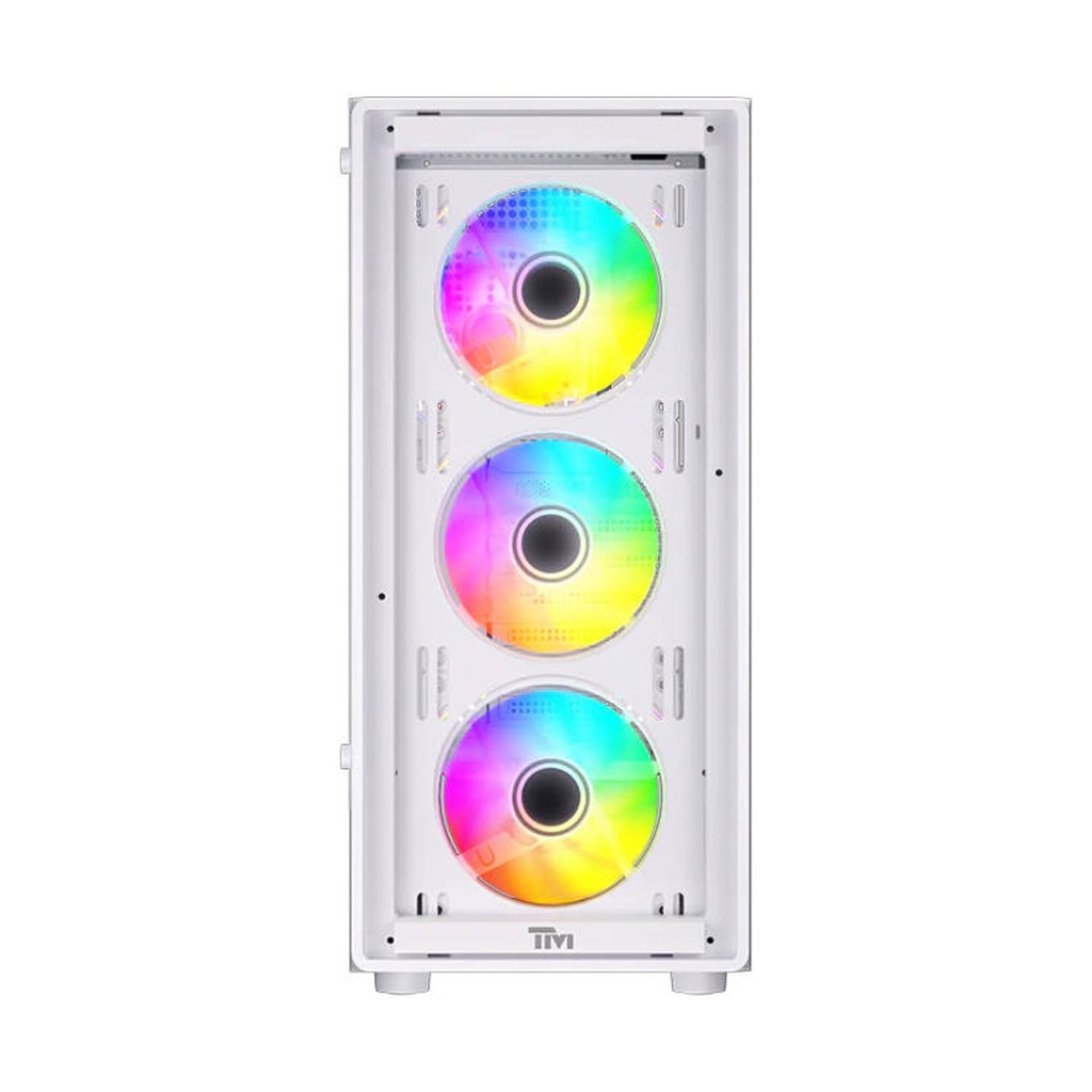 Twisted Minds Phantom Series ATX Mid Tower Gaming Case - White (4 ARGB Fans Included)
