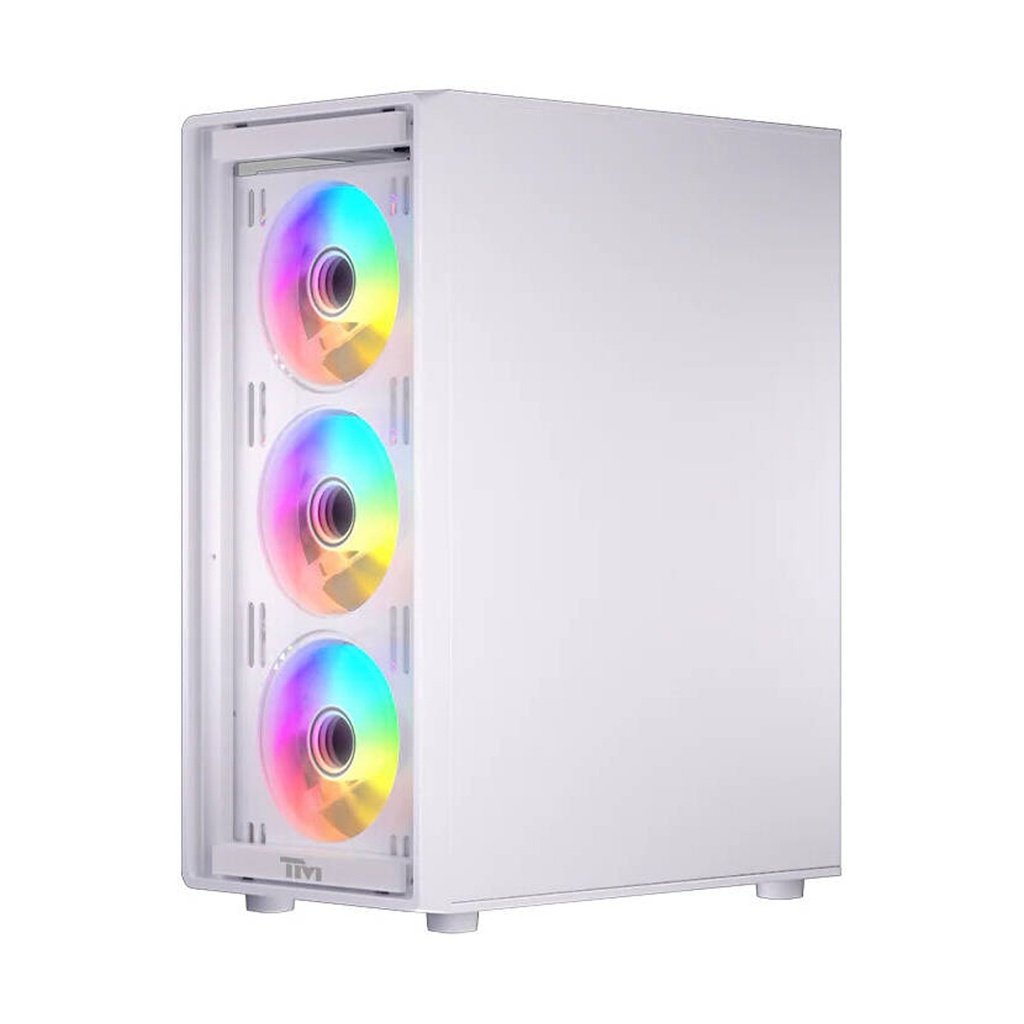 Twisted Minds Phantom Series ATX Mid Tower Gaming Case - White (4 ARGB Fans Included)