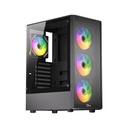 Twisted Minds Phantom Series ATX Mid Tower Gaming Case - Black (4 ARGB Fans Included)