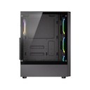 Twisted Minds Phantom Series ATX Mid Tower Gaming Case - Black (4 ARGB Fans Included)