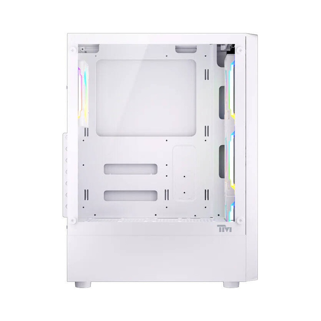 Twisted Minds WoodX Series ATX Mid Tower Gaming Case - White (4 ARGB Fans Included)