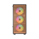 Twisted Minds WoodX Series ATX Mid Tower Gaming Case - Black (4 ARGB Fans Included)