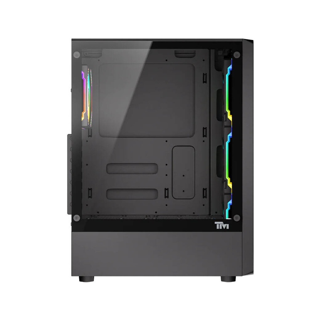 Twisted Minds WoodX Series ATX Mid Tower Gaming Case - Black (4 ARGB Fans Included)