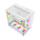 Twisted Minds Rampage Series ATX Mid Tower Gaming Case - White (7 ARGB Fans Included)