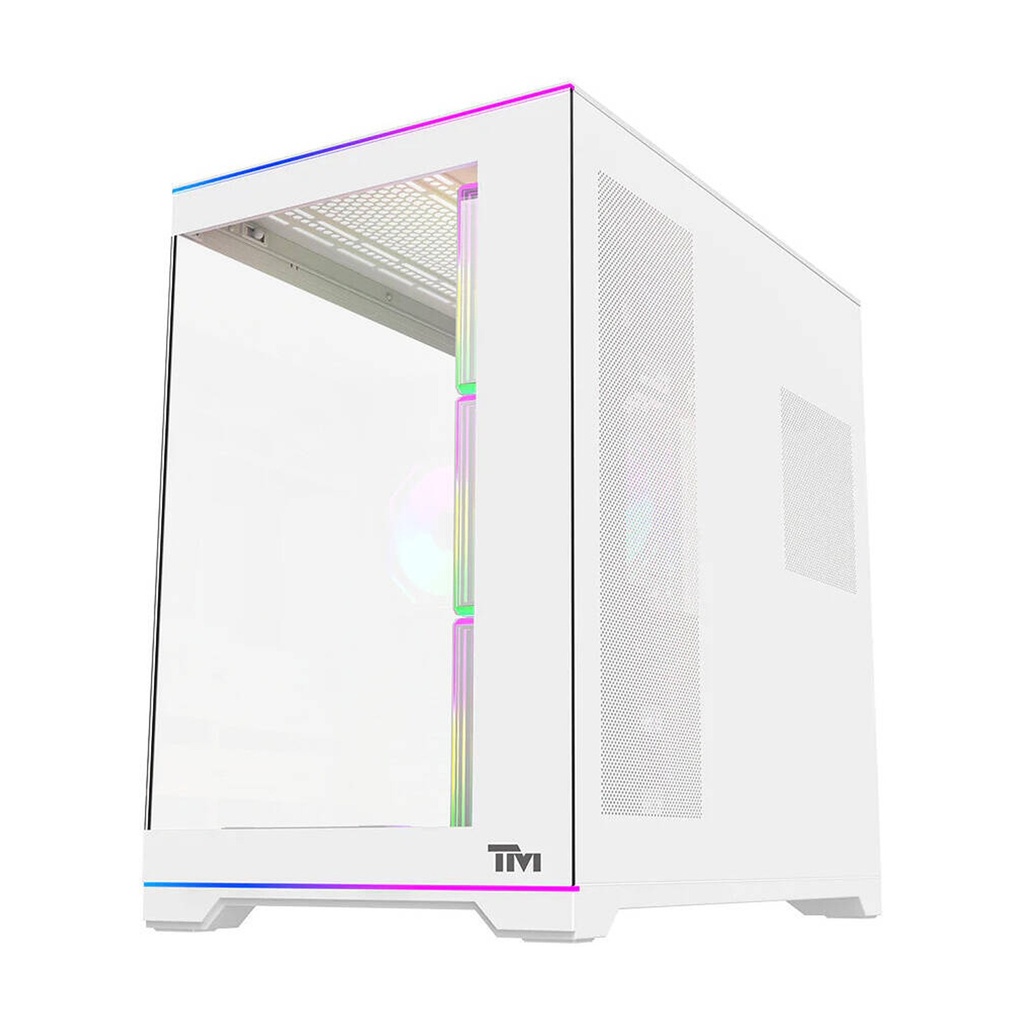 Twisted Minds Rampage Series ATX Mid Tower Gaming Case - White (7 ARGB Fans Included)
