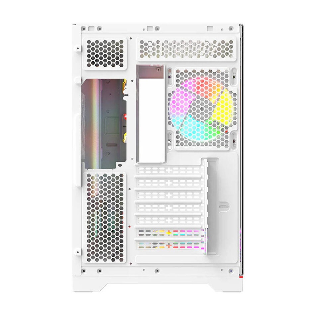 Twisted Minds Rampage Series ATX Mid Tower Gaming Case - White (7 ARGB Fans Included)