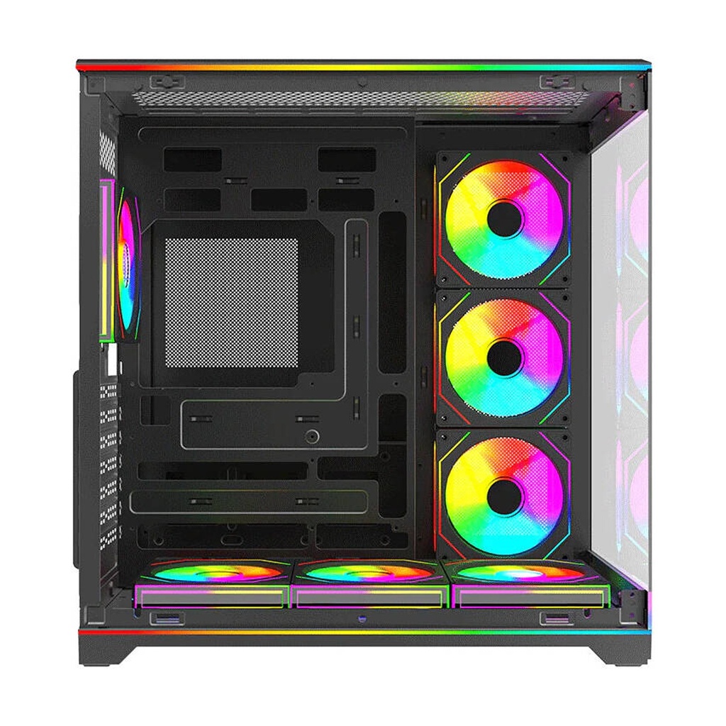 Twisted Minds Rampage Series ATX Mid Tower Gaming Case - Black (7 ARGB Fans Included)