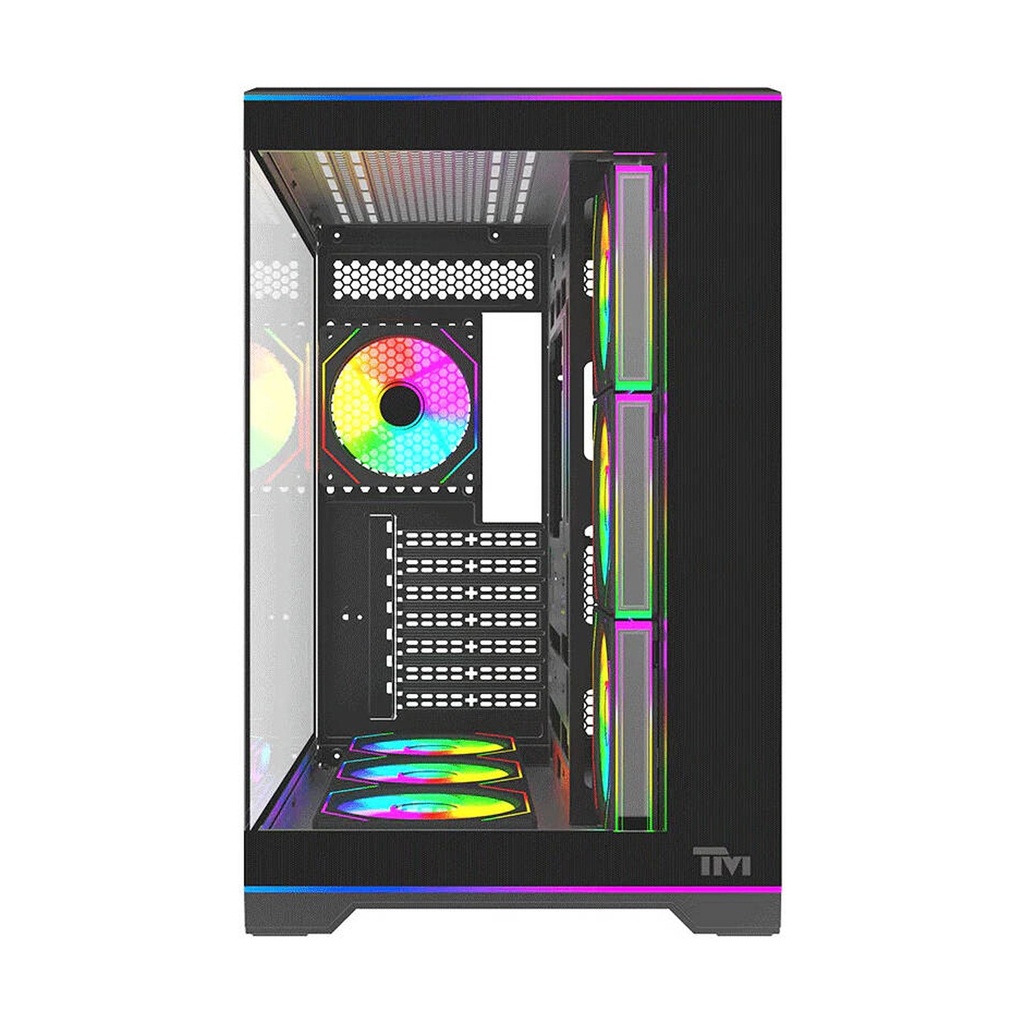 Twisted Minds Rampage Series ATX Mid Tower Gaming Case - Black (7 ARGB Fans Included)