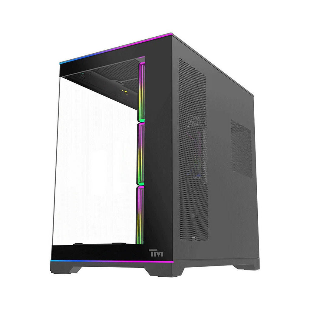 Twisted Minds Rampage Series ATX Mid Tower Gaming Case - Black (7 ARGB Fans Included)