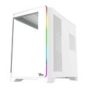 Twisted Minds Flux Series ATX Mid Tower Gaming Case - White (7 ARGB Fans Included)