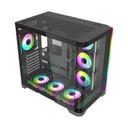 Twisted Minds Flux Series ATX Mid Tower Gaming Case - Black (7 ARGB Fans Included)