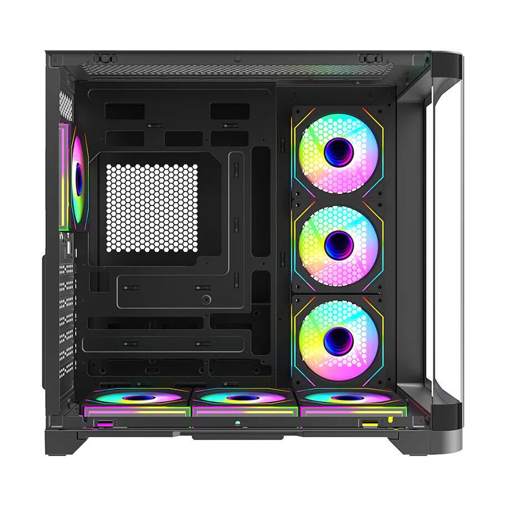 Twisted Minds Flux Series ATX Mid Tower Gaming Case - Black (7 ARGB Fans Included)