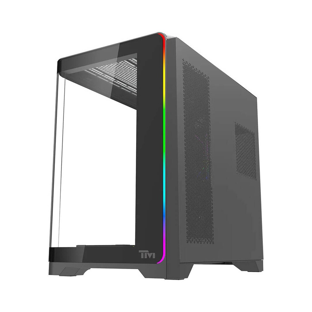 Twisted Minds Flux Series ATX Mid Tower Gaming Case - Black (7 ARGB Fans Included)