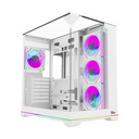 Twisted Minds Elite Series ATX Mid Tower Gaming Case - White (4 ARGB Fans Included)