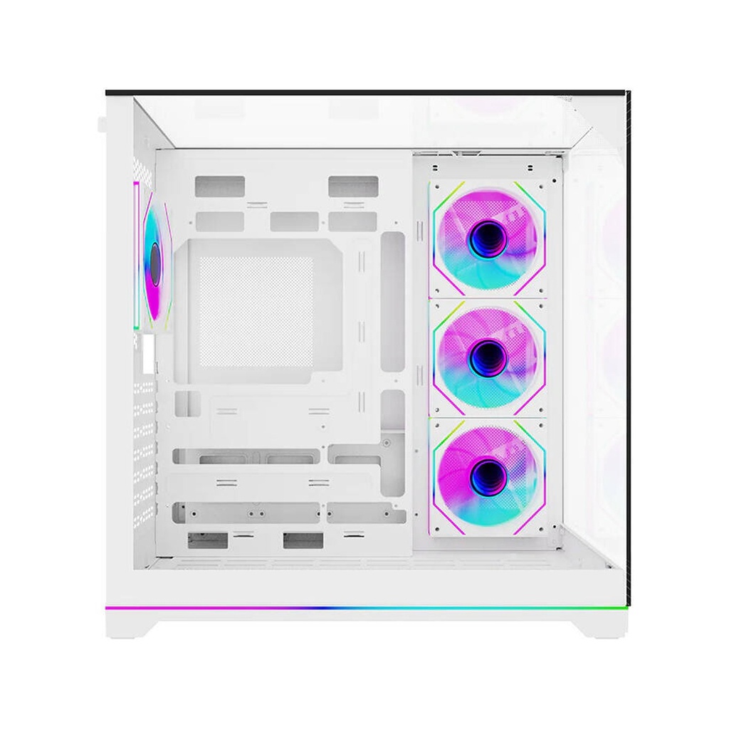 Twisted Minds Elite Series ATX Mid Tower Gaming Case - White (4 ARGB Fans Included)