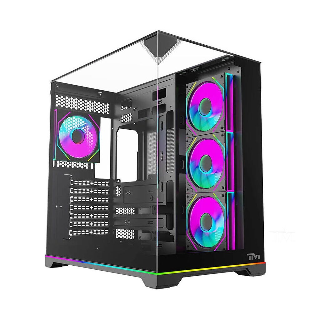 Twisted Minds Elite Series ATX Mid Tower Gaming Case - Black (4 ARGB Fans Included)