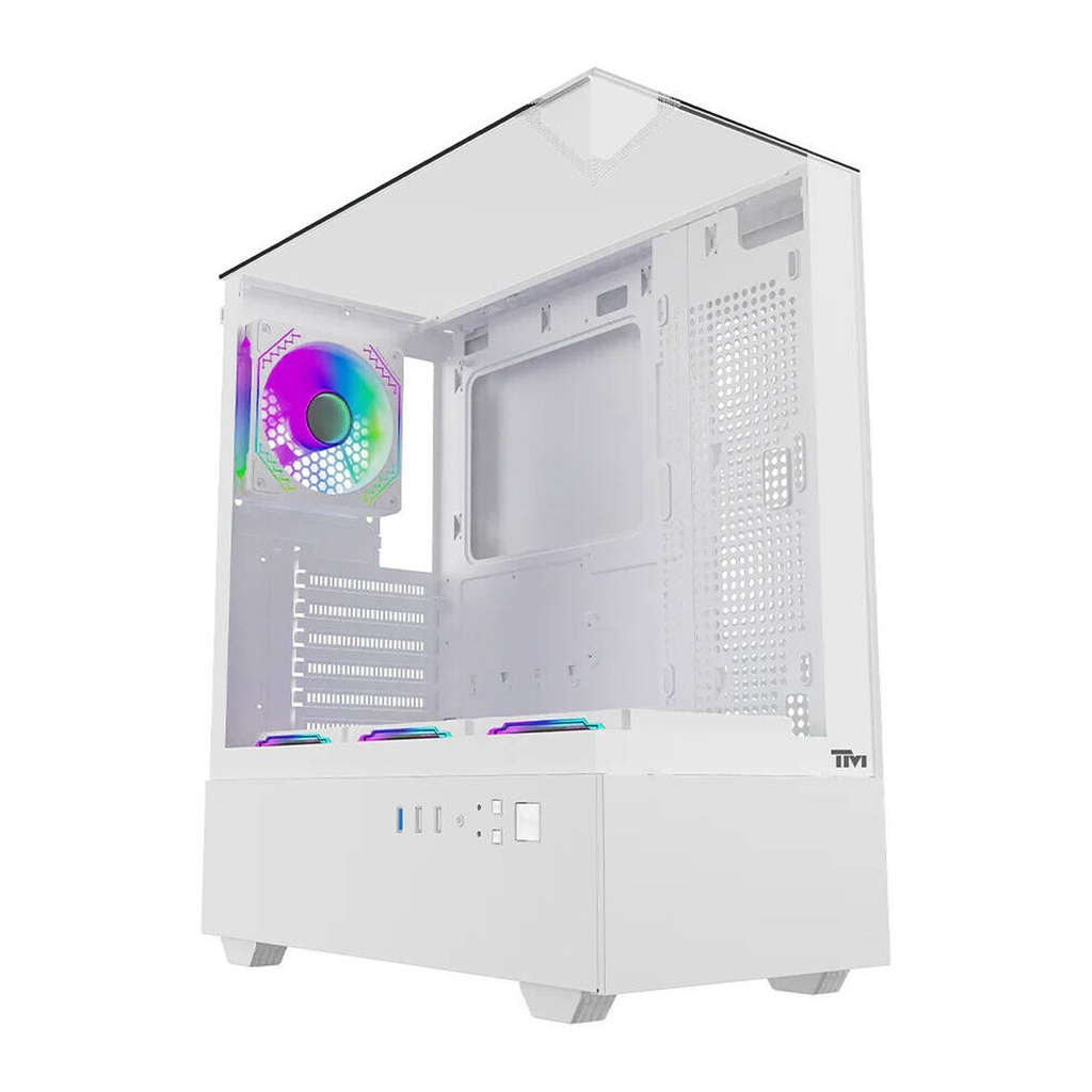 Twisted Minds Fury Series ATX Mid Tower Gaming Case - White (4 ARGB Fans Included)