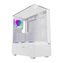 Twisted Minds Fury Series ATX Mid Tower Gaming Case - White (4 ARGB Fans Included)