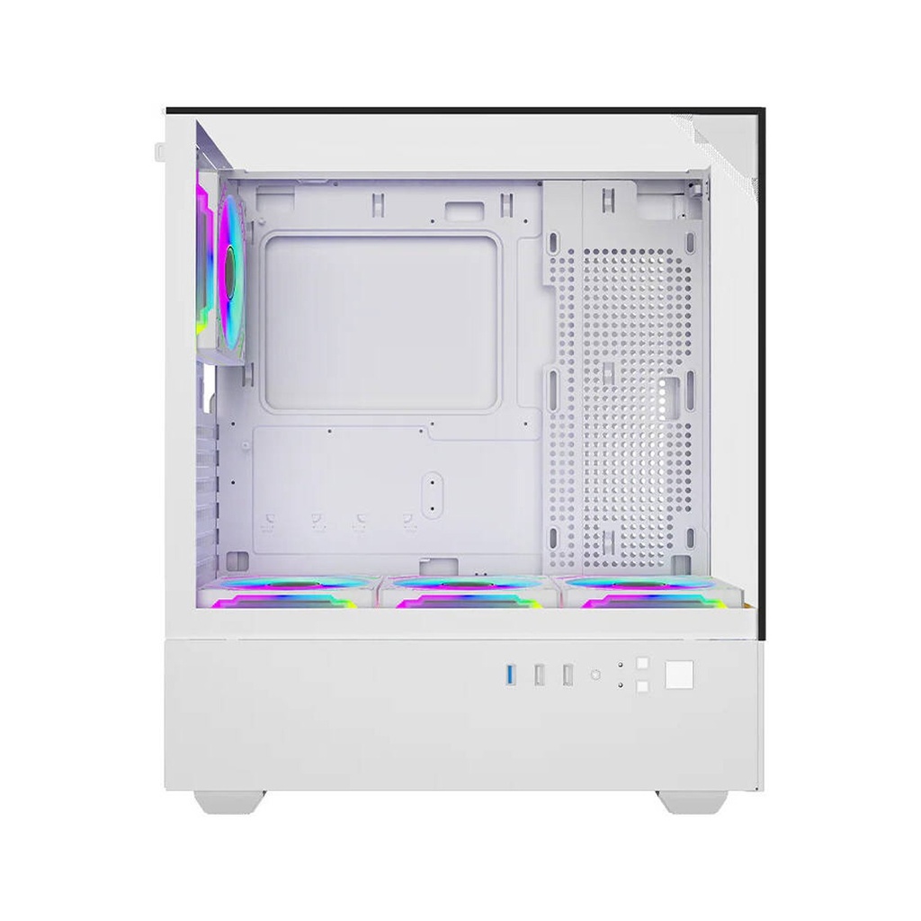 Twisted Minds Fury Series ATX Mid Tower Gaming Case - White (4 ARGB Fans Included)