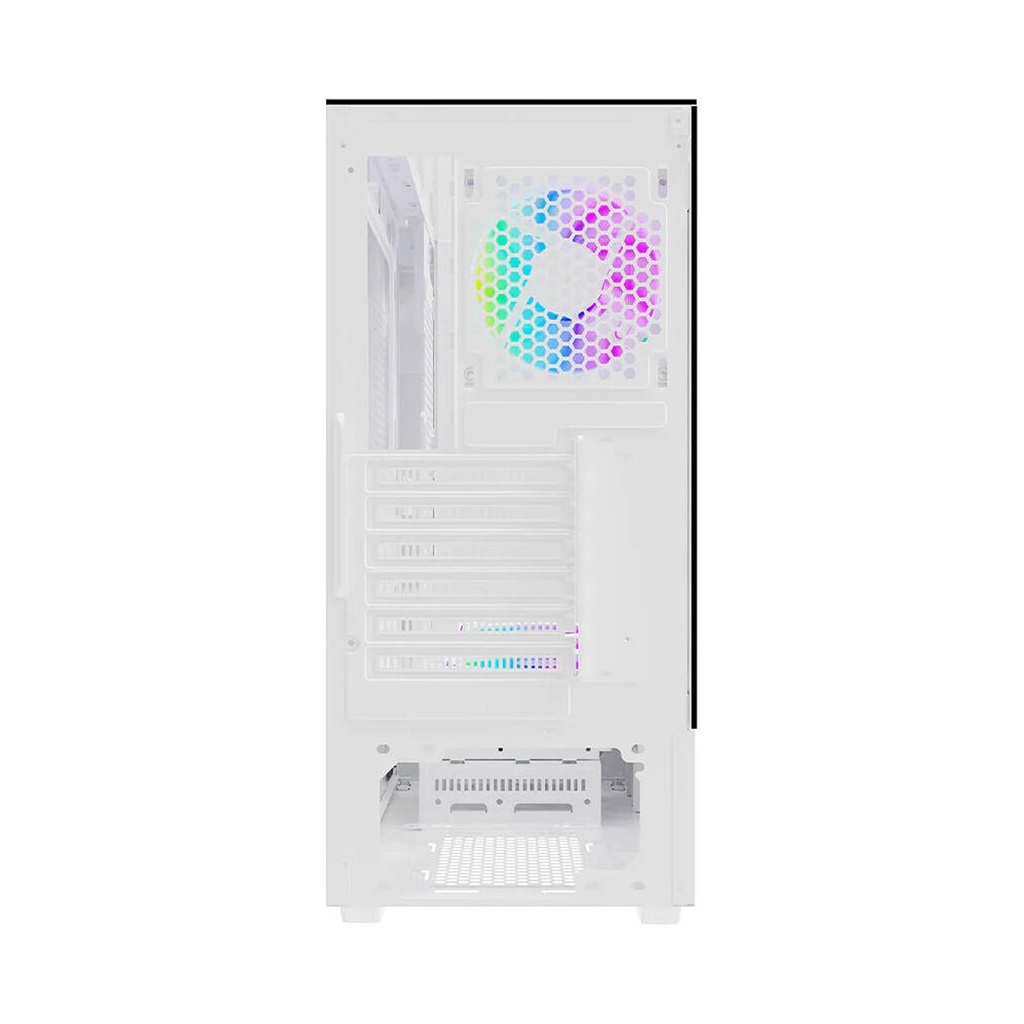 Twisted Minds Fury Series ATX Mid Tower Gaming Case - White (4 ARGB Fans Included)