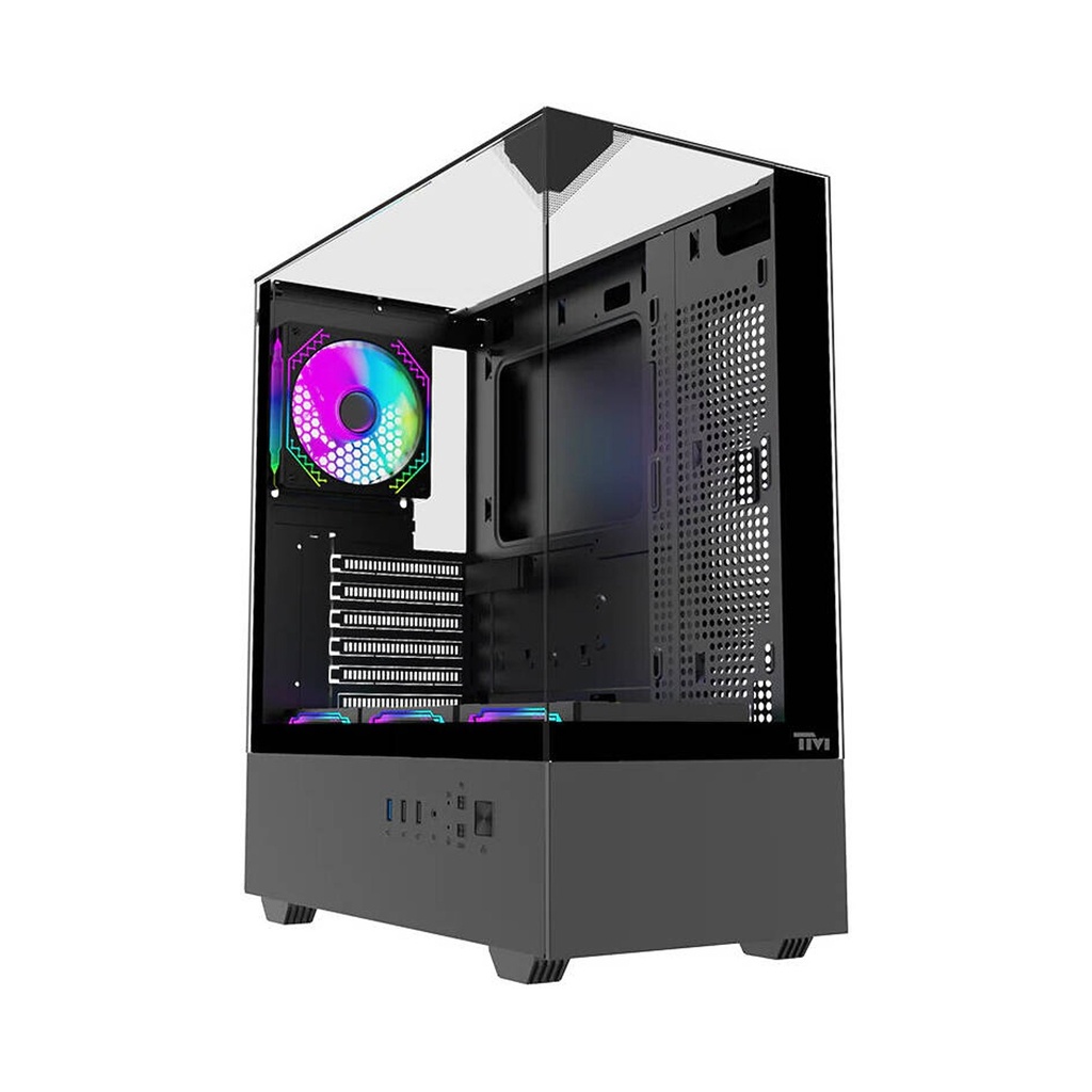 Twisted Minds Fury Series ATX Mid Tower Gaming Case - Black (4 ARGB Fans Included)