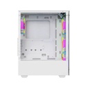 Twisted Minds Nova Series ATX Mid Tower Gaming Case - White (4 ARGB Fans Included)