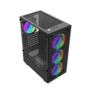 Twisted Minds Nova Series ATX Mid Tower Gaming Case - Black (4 ARGB Fans Included)
