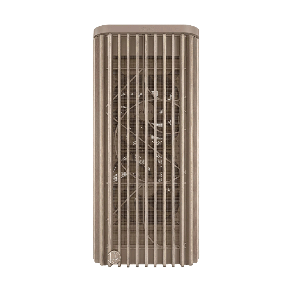 Asus ProArt PA401 Wood Edition Tempered Glass Panel, 2x 160mm & 1x 120mm Pre-Installed Fans Case -Beige