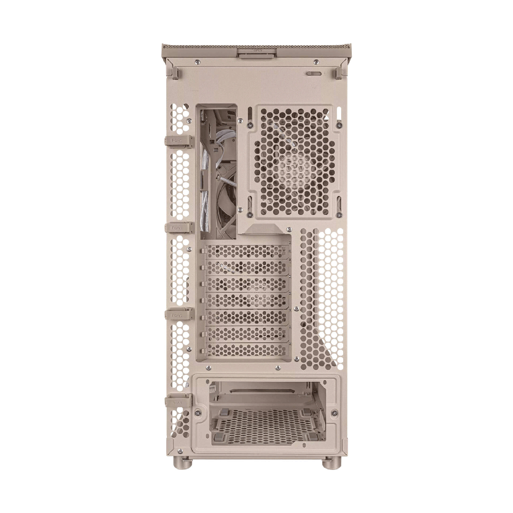 Asus ProArt PA401 Wood Edition Tempered Glass Panel, 2x 160mm & 1x 120mm Pre-Installed Fans Case -Beige
