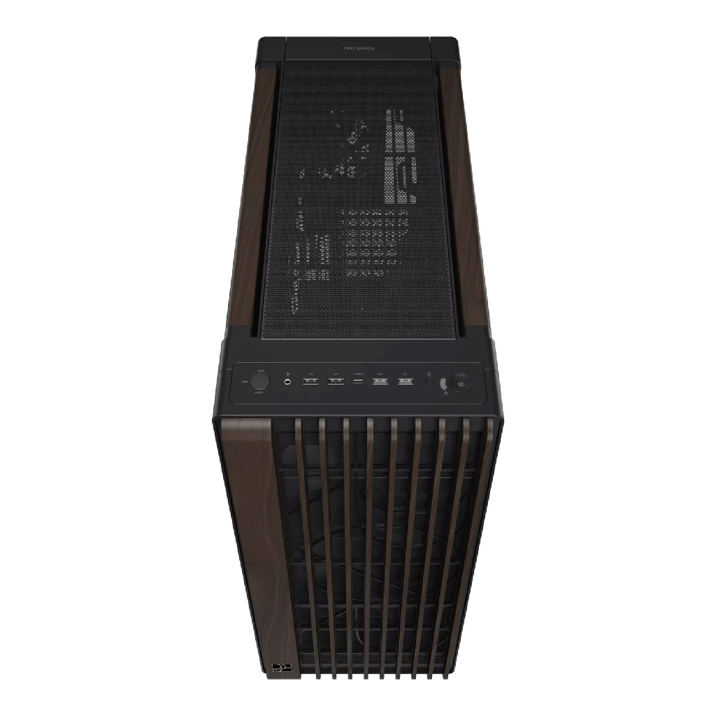 Asus ProArt PA602 Wood Edition Tempered Glass Panel, 2x 200mm & 1x 140mm Pre-Installed Fans Case - Brown