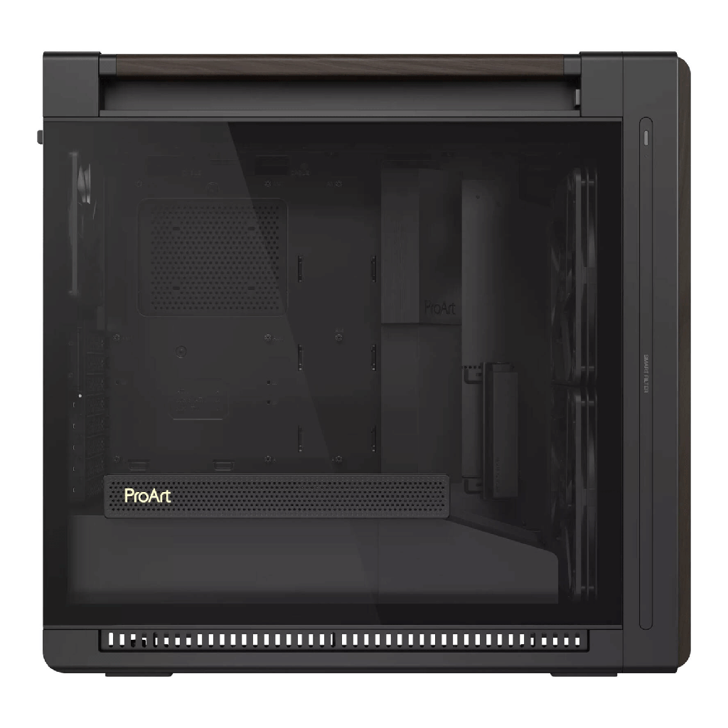 Asus ProArt PA602 Wood Edition Tempered Glass Panel, 2x 200mm & 1x 140mm Pre-Installed Fans Case - Brown