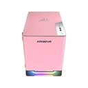 InWin A1 Prime Mini-ITX Computer Case 2x Sirius Loop ASP120 Fans SECC Tempered Glass Aluminium Plexiglass Materials GPU 750W PSU -Pink