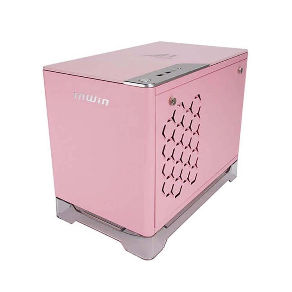 InWin A1 Prime Mini-ITX Computer Case 2x Sirius Loop ASP120 Fans SECC Tempered Glass Aluminium Plexiglass Materials GPU 750W PSU -Pink