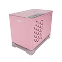 InWin A1 Prime Mini-ITX Computer Case 2x Sirius Loop ASP120 Fans SECC Tempered Glass Aluminium Plexiglass Materials GPU 750W PSU -Pink