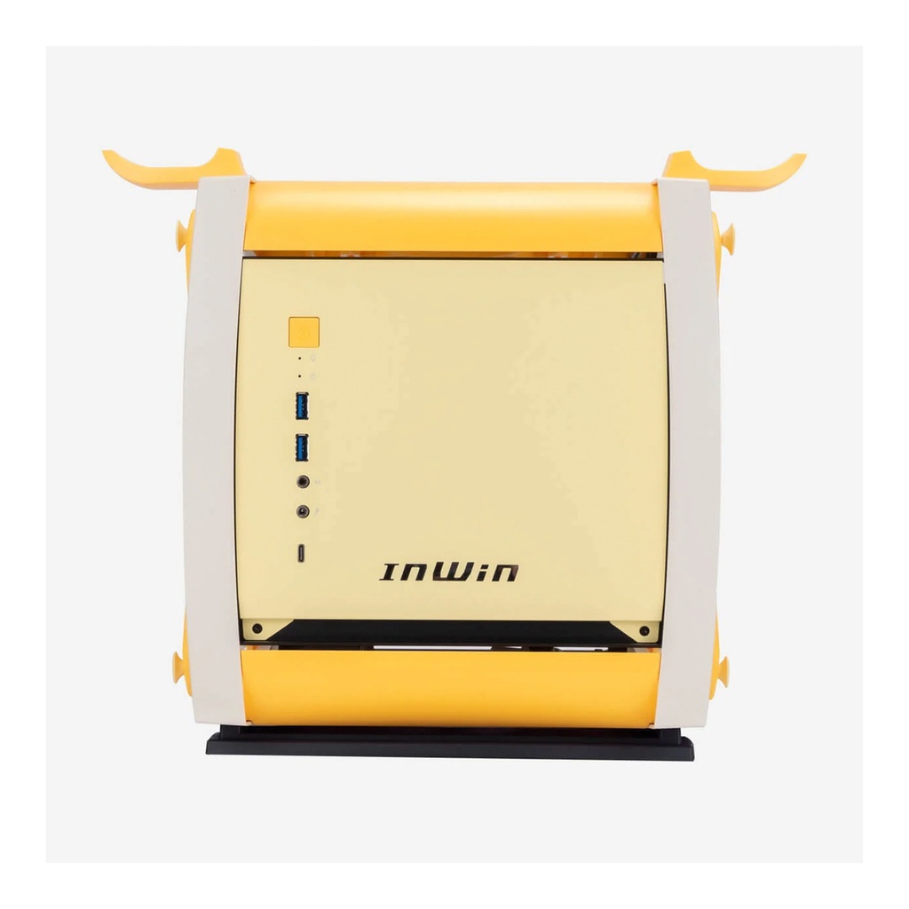 InWin Case Monsters E Animal Series Mini-ITX Computer Case 3x ASL120 Fan Tempered Glass SECC ABS Materials GPU Support, Finnie Design