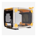 InWin Case Monsters E Animal Series Mini-ITX Computer Case 3x ASL120 Fan Tempered Glass SECC ABS Materials GPU Support, Finnie Design