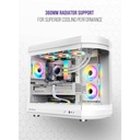 Tortox Vidrio Curved Glass Gaming PC Case, With 6*ARGB PWM Fans - White