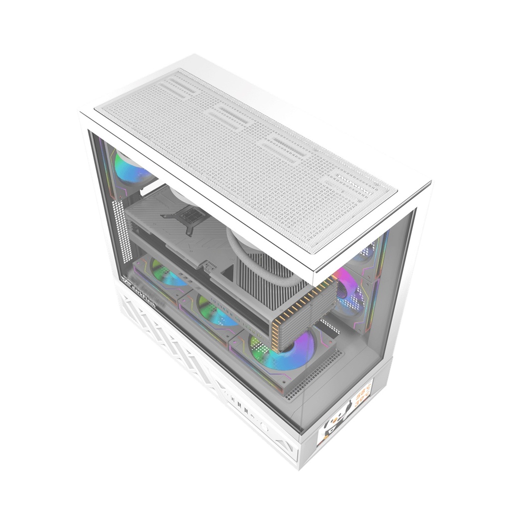 Darkflash DS950V ATX PC Case with 6 ARGB fans - White