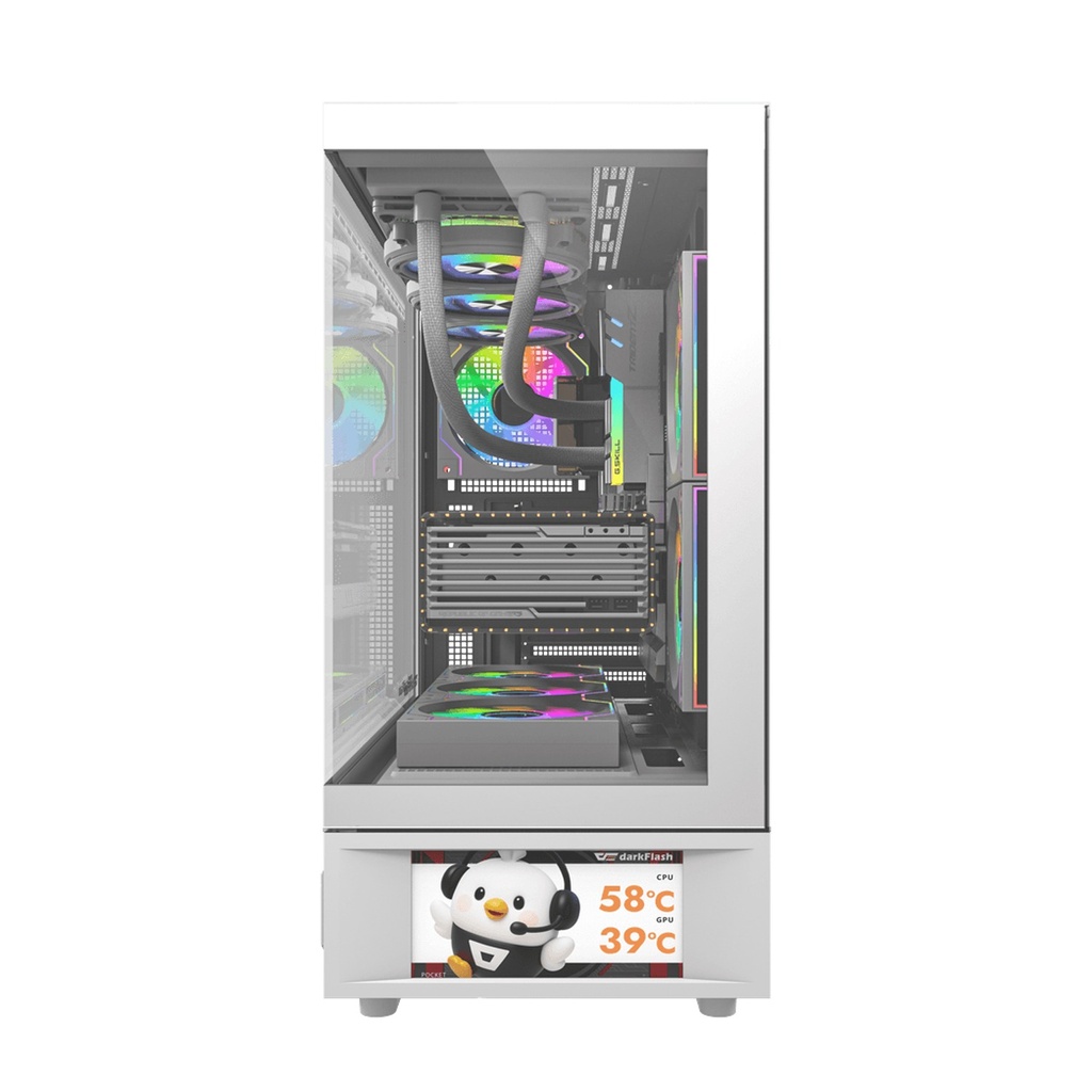 Darkflash DS950V ATX PC Case with 6 ARGB fans - White
