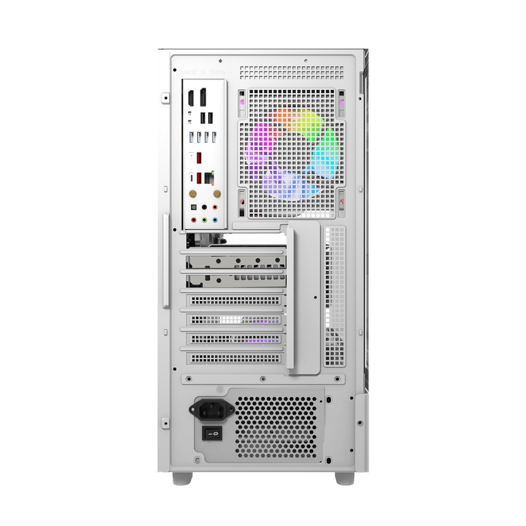 Darkflash DS950V ATX PC Case with 6 ARGB fans - White