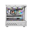 Darkflash DS950 ATX Gaming PC case with 6ARGB Fans, 270 Degree Panoramic Tempered Glass Design - White