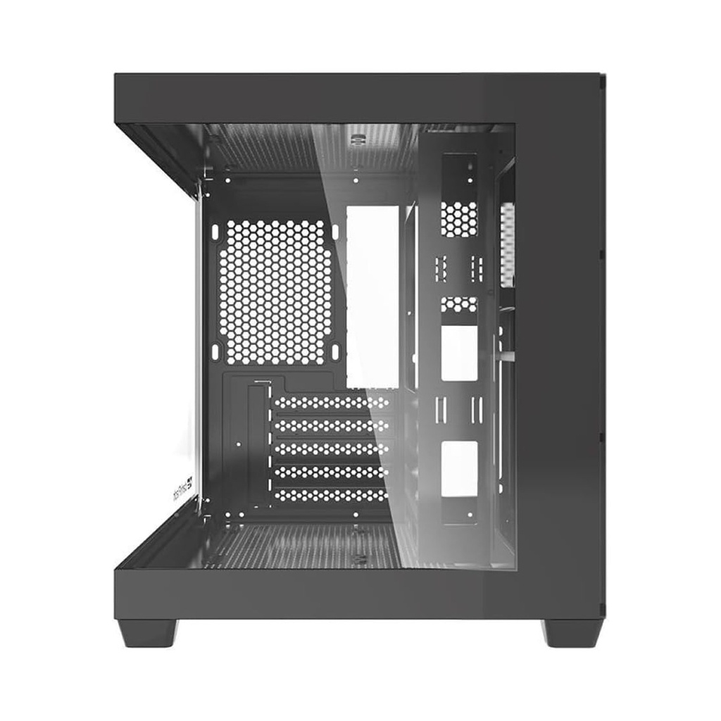 Darkflash D275M M-ATX Tempered Glass Gaming PC Case with 3 Pre-Installed ARGB Fans - Black