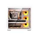 Darkflash C280 E-ATX Full-Tower PC Gaming Case, 7×ARGB Fans Included, 270° Tempered Glass, Reverse Connection Motherboard Compatible, 360mm Radiator Support, White | C280W