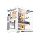 Darkflash C280 E-ATX Full-Tower PC Gaming Case, 7×ARGB Fans Included, 270° Tempered Glass, Reverse Connection Motherboard Compatible, 360mm Radiator Support, White | C280W