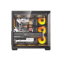 Darkflash C280 E-ATX Full-Tower PC Gaming Case, 7×ARGB Fans Included, 270° Tempered Glass, Reverse Connection Motherboard Compatible, 360mm Radiator Support, Black | C280B